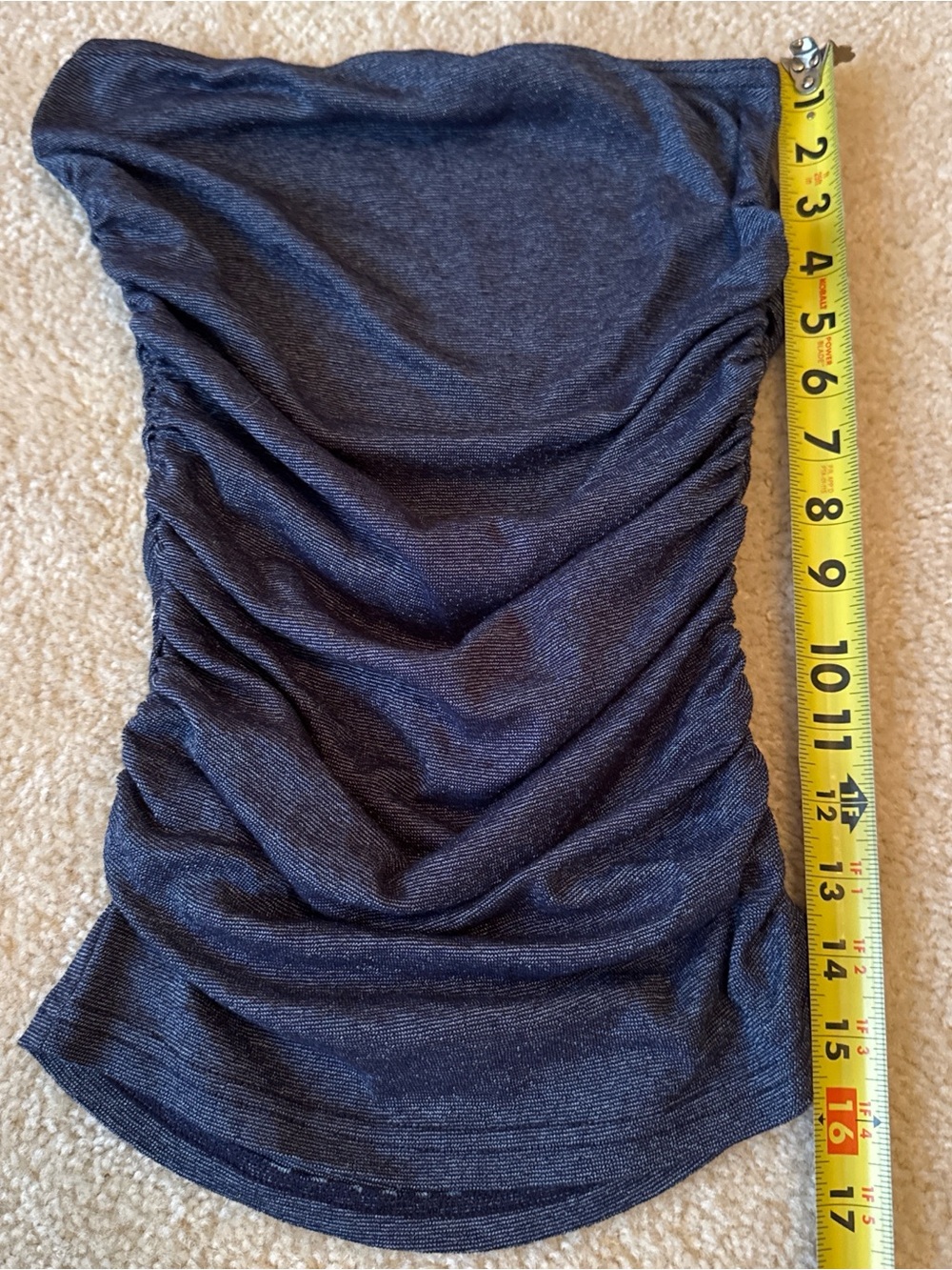 Michael Stars Navy Heather Ruched Tube top
